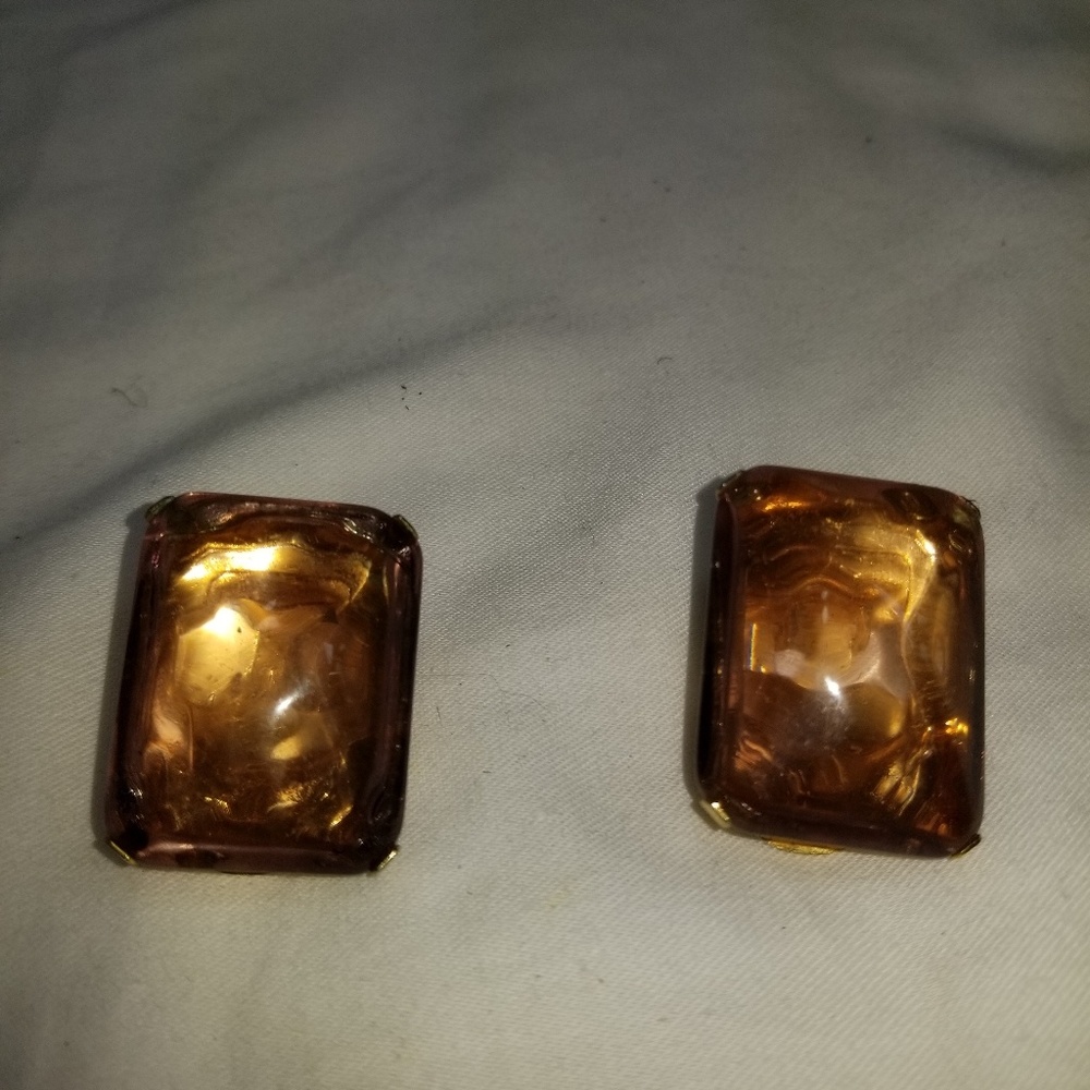 B7,973 Citrine Colored Earrings Clip On